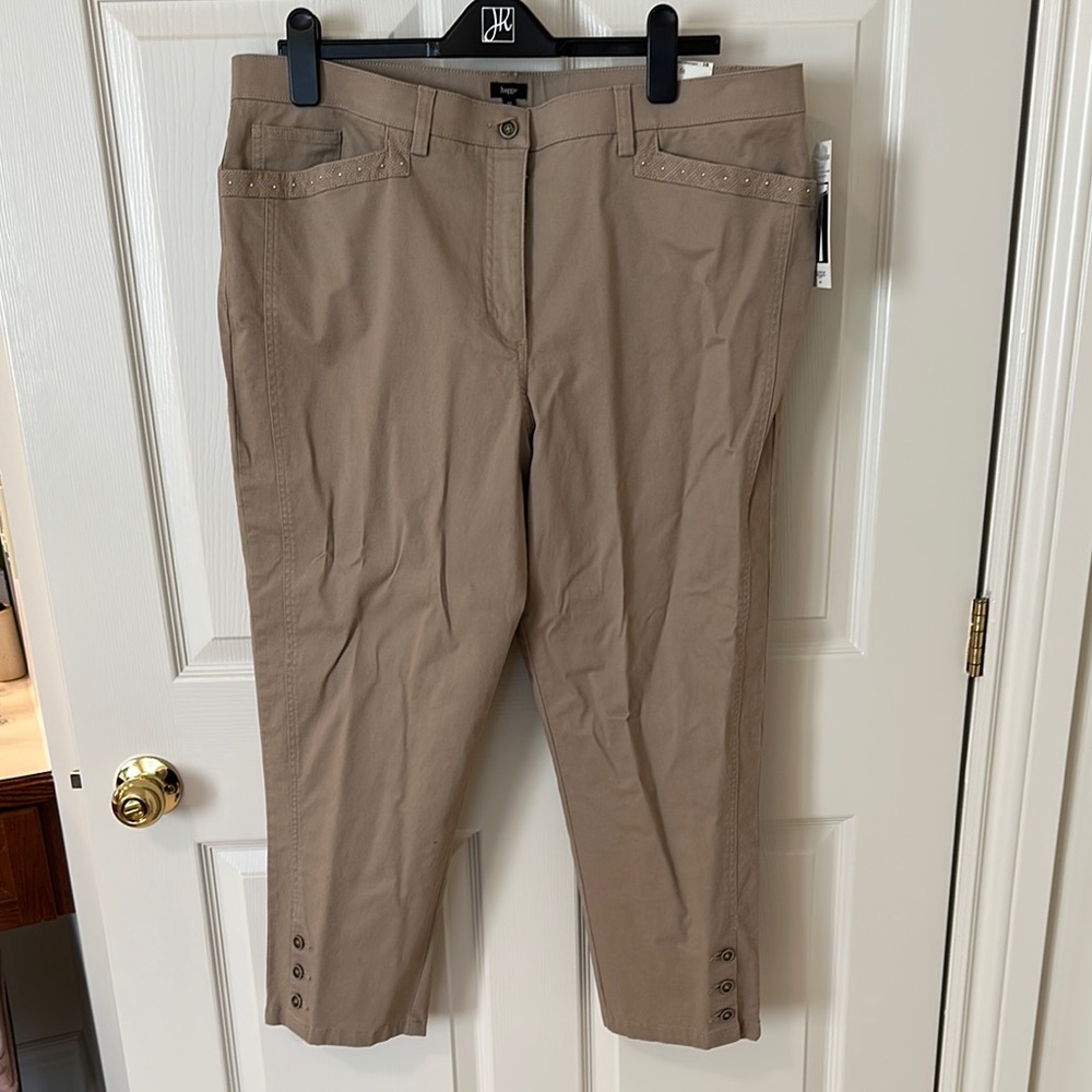Haggar Tan Straight Leg Pants Lightweight Classic